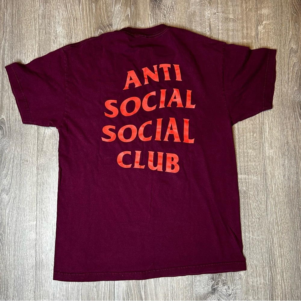 Anti Social Social Club Burgundy Red T-Shirt ASSC Logo Men’s Size Large